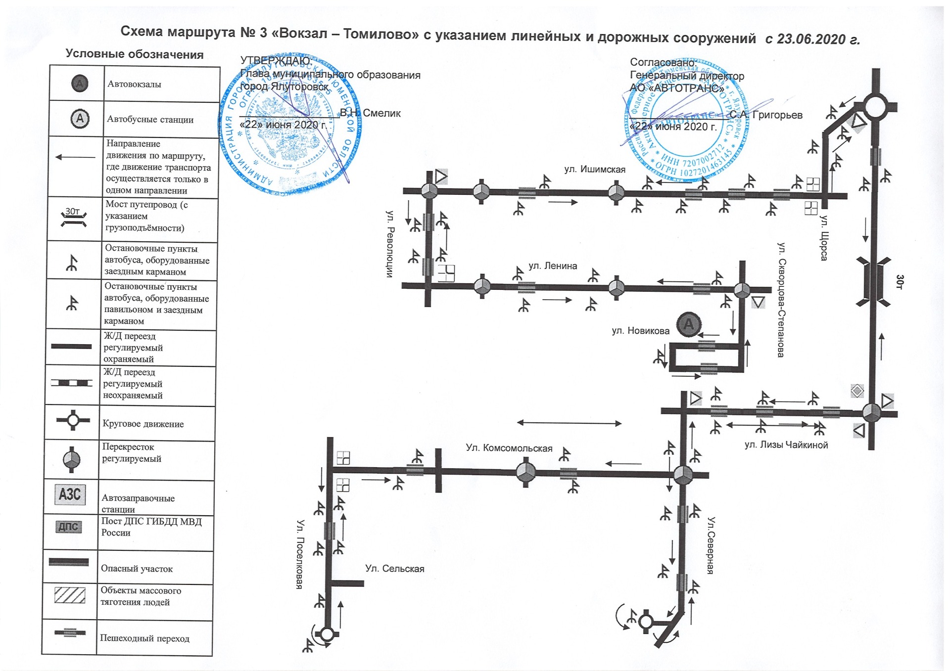 Схема опасных участков маршрута